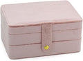 KOOAAICCHI Small Jewelry Box, Travel Jewelry Organizer, Portable Jewelry boxes for Women Girls Gift, Double Layers PU Leather