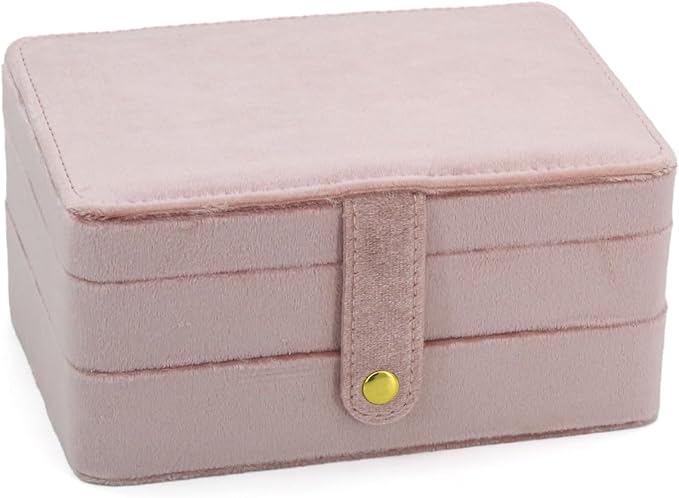 KOOAAICCHI Small Jewelry Box, Travel Jewelry Organizer, Portable Jewelry boxes for Women Girls Gift, Double Layers PU Leather