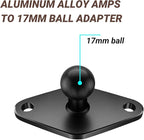 2PC Aluminum AMPS to 17mm Ball Adapter, Compatible with Garmin Nuvi/Dezl/Drive/Drivesmart/Zumo/RV and More, Drill Mount Ball Plate Base Meets Industry Standard AMPS Hole Pattern