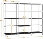 MOGELAFOO 83" Closet Wardrobe, Portable Closet for Bedroom, Freestanding Clothes Rack with Non-Woven Fabric Cover, 5 Hanging 