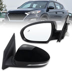 Left Driver Side Mirror Compatible With 2019 2020 2021 Hyundai Tucson With Manual folding Power Glass Turn Signal Heated Blind Spot Black Replace#87610D3930(8Pins)