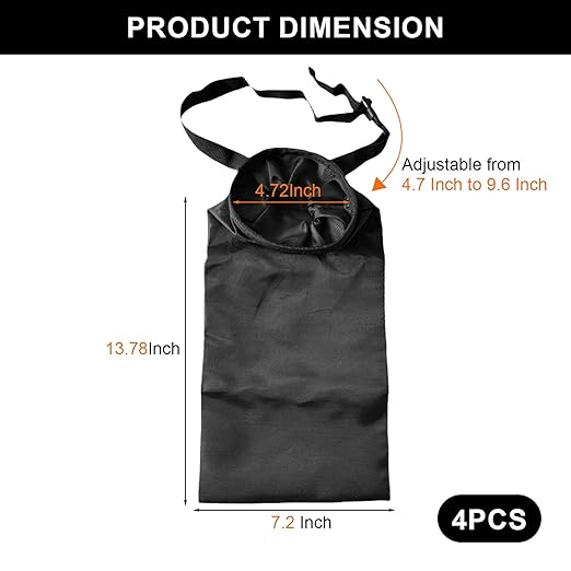 4 Pack Hanging Car Trash Bags, Washable Automotive Garbage Can for Back Seat with 4 Car Headrest Purse Hooks