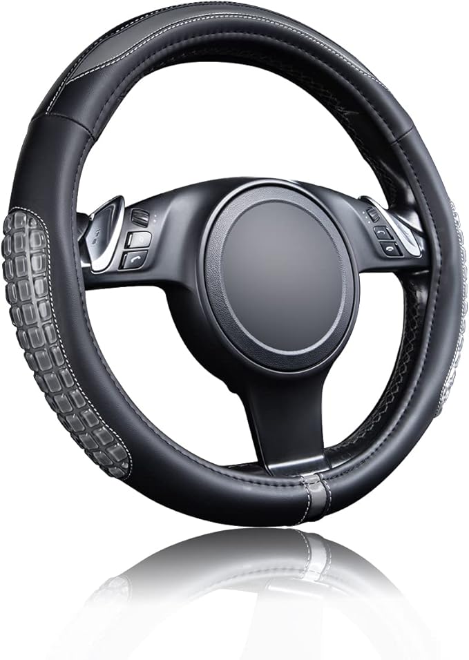 Flying Banner car Steering Wheel Cover Gel Massage Velvet Cool Warm Universal Size 15 inches SUV Truck Anti Slip Odorless Sum