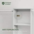 Furinno FANO Closet Organizers and Storage, Closet Storage Organizer with 3 Hanging Bars, Wardrobe Closet Shelf Towers, for W