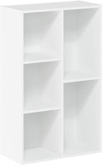 Furinno LUDER Book Shelf, 5-Cube Bookshelf, Reversible Bookcase, 9.4 x 19.5 x 31.5, Easy Assembly, for Living Room, Bedroom, 
