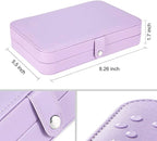 LANDICI Small Jewelry Box for Women Girls, PU Leather Travel Jewelry Case, Portable Jewelry Organizer Storage Holder Display 