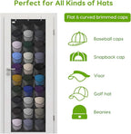 Unjumbly Baseball Hat Rack, 30 Pocket Over-The-Door Hat Organizer with Clear Deep Pockets to Display Baseball Caps Collection