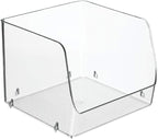 mDesign Modern Stackable Plastic Open Front Dip Storage Organizer Bin Basket for Kitchen Organization - Ligne Collection - 2 