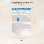 4 Pack Vacuum Storage Bags, Space Saver Bag Vacuum Seal Bags for Clothing Travel Moving Blankets Pillows Storage and Organiza