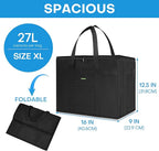 JUNGYOON Heavy-Duty Insulated Grocery Bags & Insulated Bag – Collapsible Cooler Bag with Zippered Top