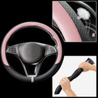 COFIT Breathable Car Steering Wheel Cover 15 inch Auto Universal Leather Wrap Non-Slip Steeringwheel Protector Automotive Int