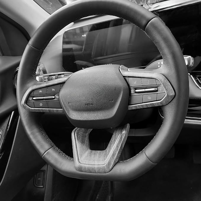 Steering Wheel Cover Compatible with Chevrolet Equinox 2025 2026, Auto Interior Upgrade Accessories-Wood Grain