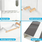 Magnetic Key Holder & Umbrella Holder for Wall, Multi-Functional Entryway Shelf for Tissues. Sturdy Hooks for Keys, Bags. Spa
