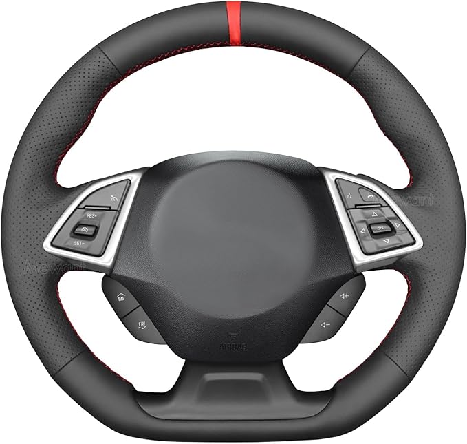MEWANT Hand Stitch Car Steering Wheel Protector Wrap Cover for Chevrolet Camaro 2017-2022 Steering Wheel Accessories