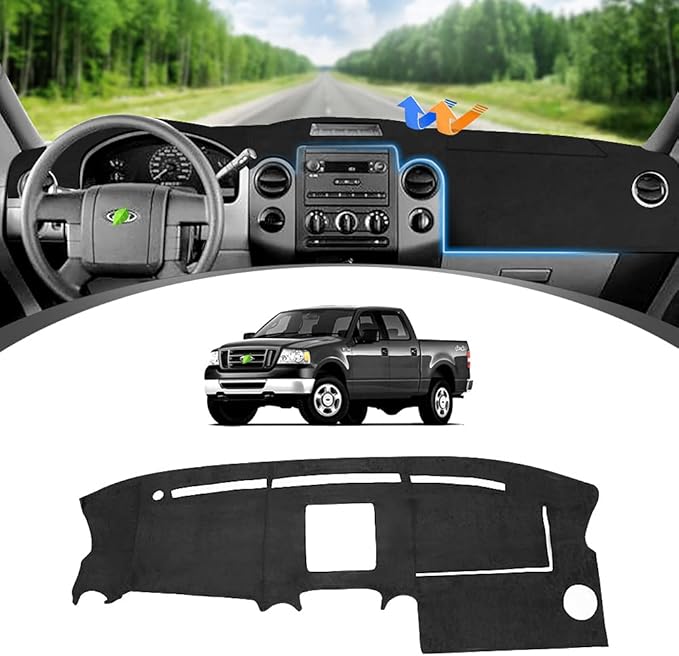 FIILINES Dash Cover for Ford F150 2004-2008, Dashboard Cover F150 Accessories Suede Dash Cover Mat Sunshade Anti-Slip Pad Car
