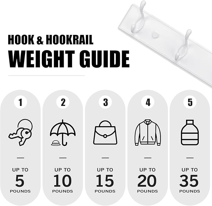 Badiano Wooden Coat Rack, Wall-Mounted Organizer for Closet, Entryway, Hallway, Foyer, Bedroom, Heavy Duty Double Hooks for H