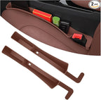 2PCS Car Seat Gap Filler, Anti-Drop Vehicle Console Crevice Blocker with 2 Storage Areas, Seat Side Seam Organizer Plug from Droping, Universal Automotive Interior Accessories (Brown)