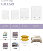 Vacuum Storage Bags for moving, Vacuum Seal Bags for Memory Foam, Latex, Clothing & Bedding, Space Saver Bags for Organizatio