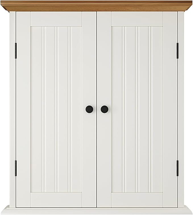 ChooChoo Bathroom Wall Cabinet, Over The Toilet Space Saver Storage Cabinet, Medicine Cabinet with 2 Door and Adjustable Shel