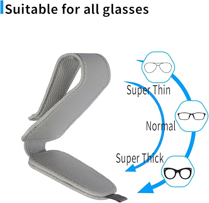 Yuoyar 2 Packs Magnetic Sunglass Holder for Car Visor - Universal Sunglasses Clip for Different Size Eyeglasses - Convenient Interior Car Accessories (Grey)