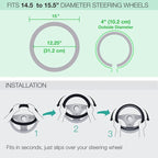 BDK Universal Fit Universal Love Story Steering Wheel Cover - Rubber (Love Story Pink)