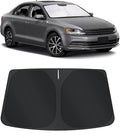 TINGLU Sun Shade for Volkswagen VW Golf MK7 2013-2018 Accessories Windshield Sun Shade Window Shade UV Rays Protection Sun Visor Cover with Steering Wheel Sunshade Storage Bag