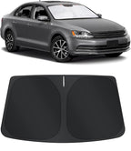 TINGLU Sun Shade for Volkswagen VW Golf MK7 2013-2018 Accessories Windshield Sun Shade Window Shade UV Rays Protection Sun Visor Cover with Steering Wheel Sunshade Storage Bag