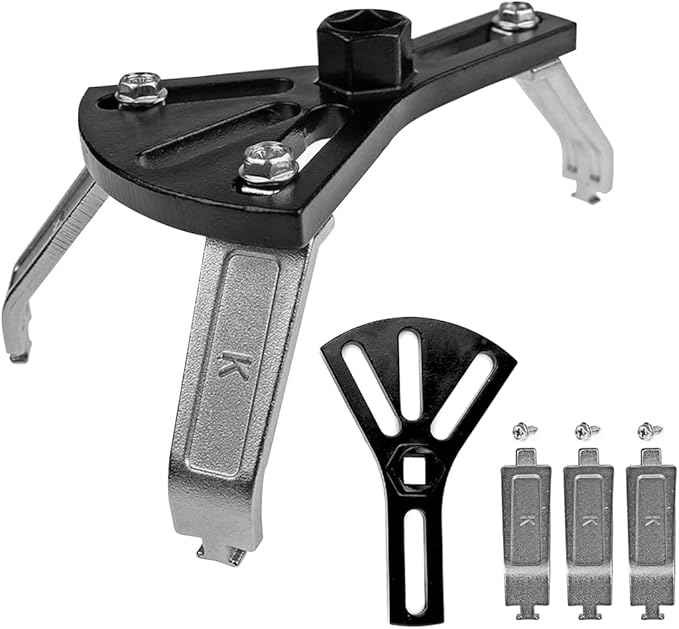 Osilly Car Fuel Pump Removal Tool, Adjustable Fuel Lid Tank Cover Collar Ring Spanner, Auto Fuel Pump Lock Ring Removal and R