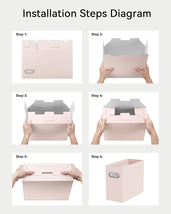 Oterri Cardboard File Organizer Box for Hanging File Folders Letter Size,File Box for Computer Desk,File Cabinet,Working Home