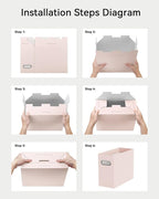 Oterri Cardboard File Organizer Box for Hanging File Folders Letter Size,File Box for Computer Desk,File Cabinet,Working Home