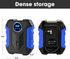 Digital Air Compressor for Car Auto Pump Portable Tire Inflator with LED Light DC 12V, Blue
