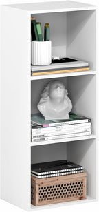 Furinno LUDER Book Shelf, 3-Cube Bookshelf, Bookcase with Open Shelves, 9.3 x 12 x 31.5, Easy Assembly, for Living Room, Bedr