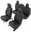 Rough Country Leather Seat Covers for Chevy Silverado 1500 & GMC Sierra 1500 Crew Cab (2019–2026) – Front Buckets & 60/40 Rea