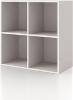 Homes: Inside + Out Apexa 4-Cube Storage Organizer Shelves, Stackable Wood Bookcase Fits Cubby Bins for Organization, Dorm Te