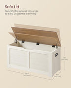 VASAGLE Storage Chest, Storage Bench with 2 Safety Hinges, Farmhouse Style, 15.7 x 39.4 x 18.1 Inches, for Entryway, Bedroom,