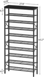 YATINEY 10 Tier Shoe Rack, Large Capacity Shoe Storage Organizer Holds 40 Pairs, Sturdy and Stable, for Entryway, Hallway, Cl