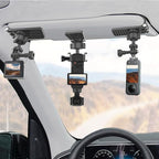Pocket 3 Car Mount, 360° Adjustable Car Sun Visor Mount Compatible with Insta360 X5 X4 X3, GoPro Hero 13 12 11 10 9 8 7 6 5 Black, DJI Osmo Pocket 3 Action 5 pro/4/3, AKASO and More Action Cameras