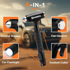 SINSEN Automotive Escape Tool, Window Breaker Seatbelt Cutter, Car Flashlight Safety Hammer, Emergency Kit Self Defense Acces