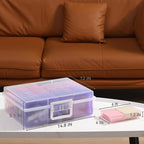 novelinks Transparent 4" x 6" Photo Cases and Clear Craft Keeper with Handle, 16 Inner Photo Organizers & Photo Storage Box, 