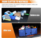Car Trunk Organizer, Oxford Fabric Waterproof & Anti-Slip Vehicle Storage Box with Leak Proof & Insulated Cooler Bag, Large Cap