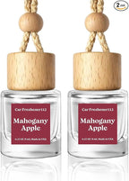 HoogaLife Car Air Freshener Diffuser 2 Pack Hanging Air Freshener Diffuser - Mahogany Apple Fragrance Oil Air D iffuser for C