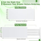 4 Pcs Deep Bamboo Drawer Dividers, Deep Kitchen Dresser Drawer Organizer with Spring Loaded for Clothes, Adjustable Expandabl