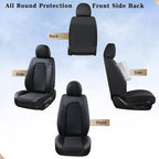 Coverado Car Seat Covers Full Set, Leather Seat Covers for Cars, Waterproof Front and Rear Automotive Seat Cover Car Accessor