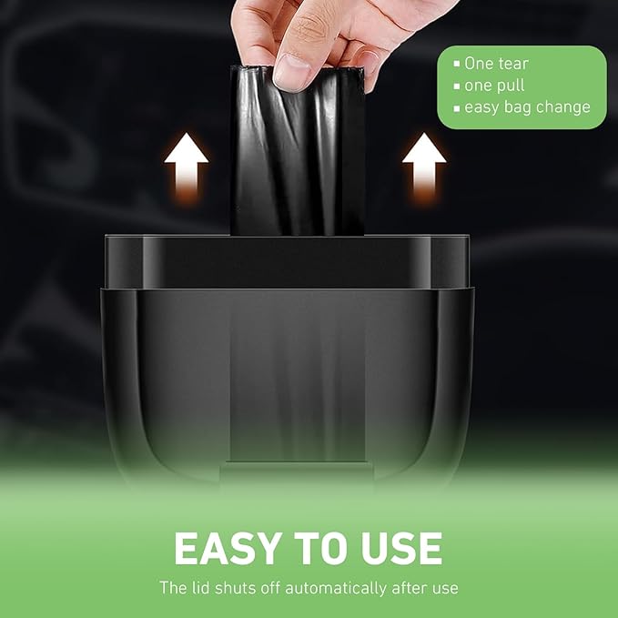 Car Trash Can, Portable Push to Open Storage Bucket with 30 Trash Bags, Waterproof Anti-Leak Hanging Clutter Canister with Lid, Universal Large Capacity Supplies Box for Car Truck Van (Black)