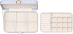 Vlando Jewelry Box Organizer for Girl,Faux Leather Lockable Jewelry Holder Organzier Case Boxes with 2 Layers,Earrings Neckla