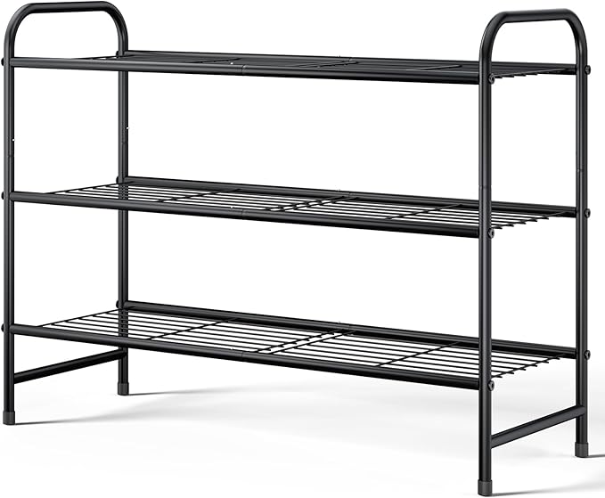 Kitsure Shoe Rack - Stainless Steel Shoe Organizer, Sturdy Shoe Rack for Closet and Front Door Entrance, Free Standing Shoe S