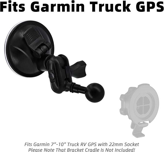for Garmin Truck RV GPS Mount dezl OTR1020 820 720 620 RV 1095 895 795 Overlander DriveSmart 86 76 66 & for Car GPS Nuvi Holder & for Garmin Dash Cam Windshield Mount (6 Ball Head)