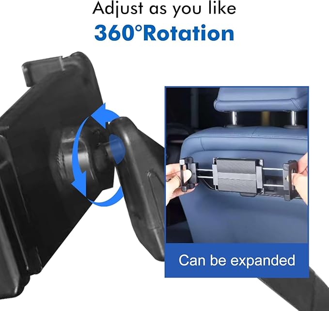Car Headrest Tablet Holder for BMW X5 X6 G05 G06 G60 G45, Car Back Seat Mount, Gifts Road Trip Essentials for Kids, for 6-11" Device Like iPad Pro, Air, Mini, Galaxy Tab