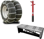 Mytee Products Truck Tire Chain Kit – (Set of 2) CAM Square Link Dual Snow Tire Chain for 24.5" Tires, 14" Tire Chain Wrench 