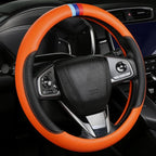 Cxtiy Steering Wheel Cover for BMW X1 X2 X3 X4 X5 X6 330i 530i 740i iX1 iX3 i4 i5 M3 M5 (Orange, Standardized(14.5'-15'))